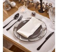 Dibor Set of 4 Luxury White Dining Table Placemats L40cm x W40cm | Size: 4 Pack Dibor White 4 Pack
