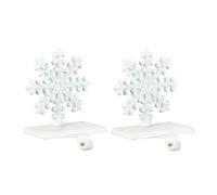 Dibor Set Of 2 White Snowflake Decorative Stocking Hook Fireplace Stocking Holder Christmas Stocking Holder