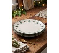 Dibor Set of 2 Winter Stoneware Christmas Dinner Plates Dia 27cm in White | Size: 2 Pack Dibor White 2 Pack