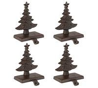 Dibor Set of 4 Antique Brown Christmas Stocking Holder Tree Mantelpiece Hooks - 1kg