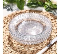 Dibor Set of 4 Bella Perle Christmas Dinnerware Dessert Side Plates Dinner Plates Dia 20cm in Clear | Size: 4 Pack Dibor Clear 4 Pack