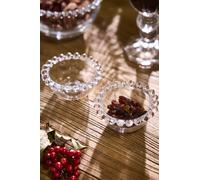 Dibor Set of 4 Bella Perle Round Glassware Mini Dip Bowls with Beaded Rims H3.5 x Dia3.5cm in Clear | Size: Small Dibor Clear Small