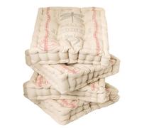 Dibor Set of 4 Vintage Style Indoor Outdoor Chair Seat Pad Garden Box Cushions L40cm x W40cm in Grey | Size: 40 cm x 40 cm Dibor Grey 40 cm x 40 cm