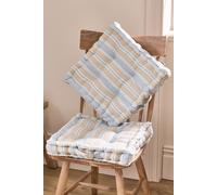 Dibor Set of 4 Blue Striped Indoor Outdoor Seat Pad Box Cushions 40x40cm | Size: 40 cm x 40 cm Dibor Multicolor 40 cm x 40 cm