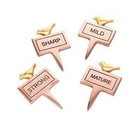 Dibor Set of 4 Cheese Markers Copper Contemporary Kitchen Accessories | Cheese Gifts, Copper, Gold, Bird Decorations, Cheese Labels