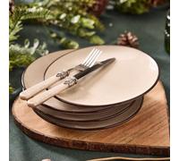 Dibor Set Of 4 Cream Christmas Dinner Side Plates Dia 20Cm