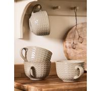 Dibor Set of 4 Dark Brown Large Stoneware Cups Coffee Mugs | Size: 4 Pack Dibor Brown 4 Pack