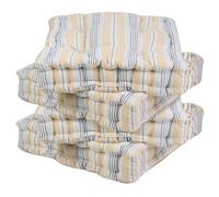 Dibor Set of 4 Giant Striped Chair Seat Pad Box Cushions L50 x W50cm | Size: 50 cm x 50 cm Dibor Multicolor 50 cm x 50 cm
