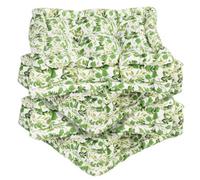 Dibor Set of 4 Green Leaf Print Chair Seat Pad Box Cushions L40 x W40cm in White | Size: 40 cm x 40 cm Dibor White 40 cm x 40 cm