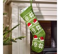 Dibor Set of 4 Green Santa Hats Chunky Knit Xmas Gift Christmas Stocking | Size: 4 Pack Dibor Multicolor 4 Pack