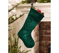 Dibor Set of 4 Harrington Quilted Green Velvet Xmas Gift Christmas Stocking | Size: 4 Pack Dibor Green 4 Pack