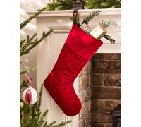 Dibor Set of 4 Harrington Quilted Red Velvet Xmas Gift Christmas Stocking | Size: 4 Pack Dibor Red 4 Pack