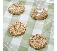 Dibor Set Of 4 Lakelyn Water Hyacinth Round Dining Table Coasters