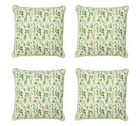 Dibor Set Of 4 Large Green Leaf Print Outdoor Garden Sofa & Chair Cushions