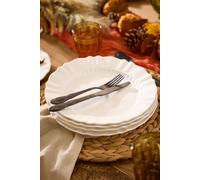 Dibor Set Of 4 Luxury Palais Royal White Christmas Dinner Plates Dia. 26.3Cm