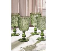 Dibor Set of 4 Luxury Spring Summer Bright Green Drinking Glass Wine Goblets Wedding Gift 300ml | Size: 4 Pack Dibor Green 4 Pack