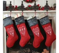 Dibor Set Of 4 Nordic Heart Xmas Christmas Gift Bag Christmas Stocking For Kids