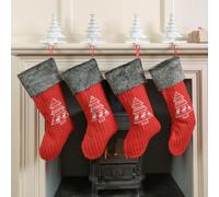 Dibor Set Of 4 Nordic Tree Xmas Gift Decoration Christmas Stocking For Kids