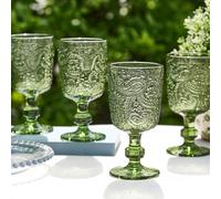 Dibor Set of 4 Luxury Spring Summer Bright Green Drinking Glass Wine Goblets Wedding Gift 300ml | Size: 4 Pack Dibor Green 4 Pack