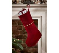 Dibor Set of 4 Red Knightsbridge Velvet Xmas Gift Christmas Stocking | Size: 4 Pack Dibor Red 4 Pack