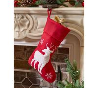 Dibor Set of 4 Red Reindeer Xmas Gift Decoration Christmas Stocking | Size: 4 Pack Dibor Red 4 Pack
