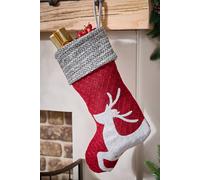 Dibor Set of 4 Red Sweater Knit Reindeer Xmas Gift Christmas Stocking | Size: 4 Pack Dibor Red 4 Pack