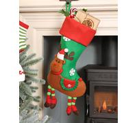 Dibor Set of 4 Reindeer Hanging Legs Xmas Decor Christmas Gift Bag Stocking | Size: 4 Pack Dibor Multicolor 4 Pack