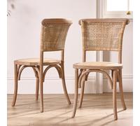 Dibor Set Of 4 Rustic Vintage Provence Wicker Home Furniture Rattan Dining Chairs