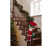 Dibor Set of 4 Santa Hanging Legs Xmas Tree Christmas Gift Bag Stocking in Green | Size: 4 Pack Dibor Green 4 Pack