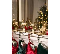 Dibor Set of 4 Santa's Sleigh Gold Stocking Hooks Christmas Stocking Holders | Size: 1 Pack Dibor Gold 1 Pack