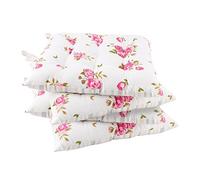 Dibor Set of 4 Seat Pads Pink Floral Print Tie-On Dining Chair Cushions
