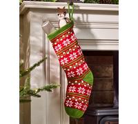 Dibor Set of 4 Snowflake Nordic Chunky Knit Xmas Gift Decoration Christmas Stocking | Size: 4 Pack Dibor Multicolor 4 Pack