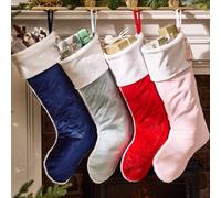 Dibor Set Of 4 Traditional Mix-Match Berkeley Velvet Xmas Gift Decoration Christmas Stocking For Kids