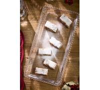 Dibor Set of 4 Vintage Large Bella Perle Beaded Glass Tableware Dinner Serving Platter Dishes L36cm x W18cm in Clear | Size: Medium Dibor Clear Medium