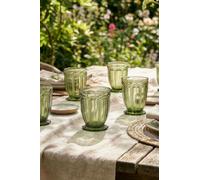 Dibor Set Of 4 Vintage Luxury Green Embossed Short Whiskey Glass Tumblers Spring Summer Wine Goblets 290Ml
