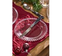 Dibor Set of 6 Bella Perle Christmas Dinnerware Dessert Side Plates Dinner Plates Dia 20cm in Clear | Size: 6 Pack Dibor Clear 6 Pack