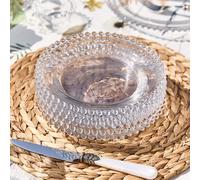 Dibor Set of 6 Bella Perle Christmas Dinnerware Dessert Side Plates Dinner Plates Dia 20cm in Clear | Size: 6 Pack Dibor Clear 6 Pack