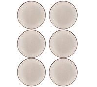 Dibor Set of 6 Ceramic Beige Stoneware Side Plates 20.5cm