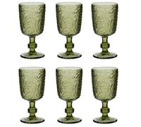 Dibor Set Of 6 Luxury Bright Green Drinking Glass Spring Summer Wine Goblets 300Ml