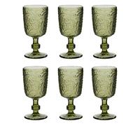 Dibor Set Of 6 Luxury Bright Green Drinking Glass Spring Summer Wine Goblets 300Ml
