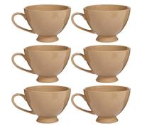 Dibor Set Of 6 Montmartre Large Mocha Cream Ceramic Christmas Tea Cups Coffee Mugs H9.7Cm X Dia13.5Cm