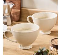 Dibor Set Of 6 Montmartre Large White Ceramic Christmas Tea Cups Coffee Mugs H9.7Cm X Dia13.5Cm