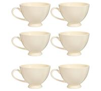 Dibor Set Of 6 Montmartre Large White Ceramic Christmas Tea Cups Coffee Mugs H9.7Cm X Dia13.5Cm
