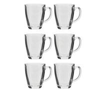 Dibor Set Of 6 Traditional Clear Glass Coffee Mug Tea Cups