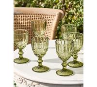 Dibor Set of 6 Vintage Luxury Green Wine Goblets Drinking Glass Festive Christmas Decor Glassware 350ml | Size: 6 Pack Dibor Green 6 Pack