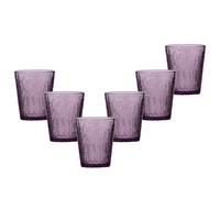 Dibor Set of 6 Vintage Luxury Spring Summer Lavender Embossed Drinking Glass Tumblers Wedding Gift 320ml in Purple | Size: 6 Pack Dibor Purple 6 Pack