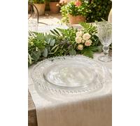 Dibor Set of 8 Bella Perle Christmas Dinner Tableware Charger Plate Serving Plates Dia 33cm in Clear | Size: 8 Pack Dibor Clear 8 Pack