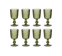 Dibor Set of 8 Luxury Spring Summer Bright Green Drinking Glass Wine Goblets Wedding Gift 300ml | Size: 8 Pack Dibor Green 8 Pack