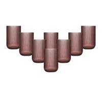 Dibor Set Of 8 Vintage Luxury Pink Ribbed Tall Drinking Glass Whisky Glass Tumbers 420Ml