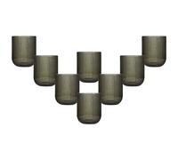 Dibor Set Of 8 Vintage Luxury Grey Ribbed Short Drinking Glass Whisky Glass Tumbers Spring Summer Glassware 270Ml